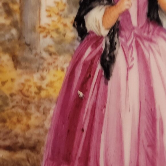 Antique Meissen Plate Courting Couple Romantic Scene Floral Design 8.75" - Picture 10 of 10